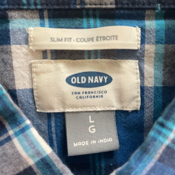 Blue Plaid Button-Down Long-Sleeve - Picture 3 of 3